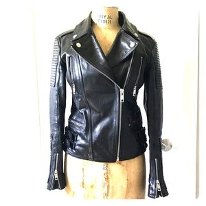 BURBERRY BRIT Leather Biker Jacket